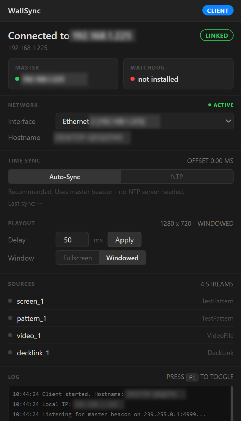 Client UI screenshot